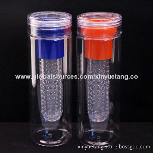 BPA-free Plastic Infuser Bottles, 750mL Volume, 7.5*23cm Size